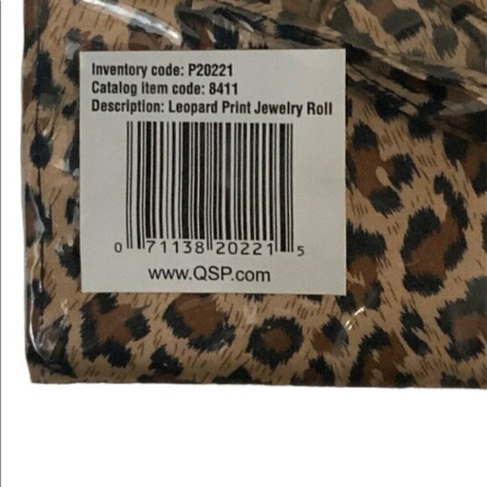 Jewelry Roll Leopard Animal Print Travel Case Satin Brown Black Tan Multicolor - Picture 7 of 16